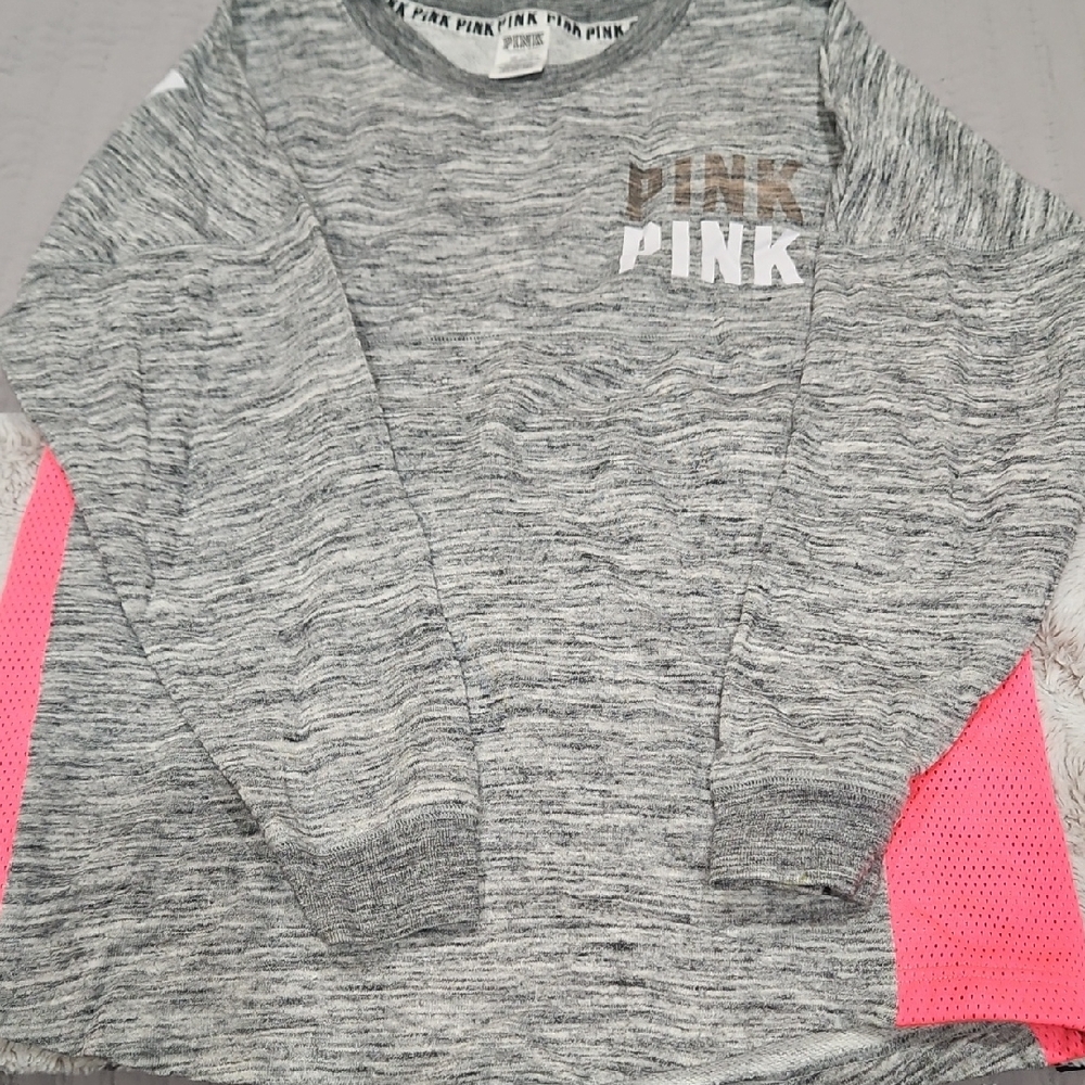 PINK Victoria's Secret Kids Gray Sweatshirt with Pink Accents